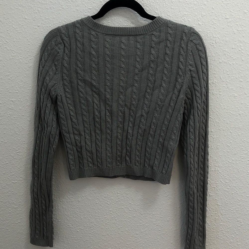 bp Gray Cropped Cable Knit Cardigan - Picture 5 of 5